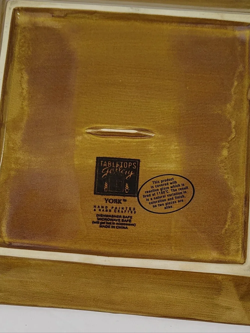 Tabletops Gallery YORK Hand Painted Square Salad Soup Bowl & 9